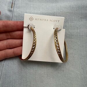 Kendra Scott Vintage Gold Crystal Hoop Earrings